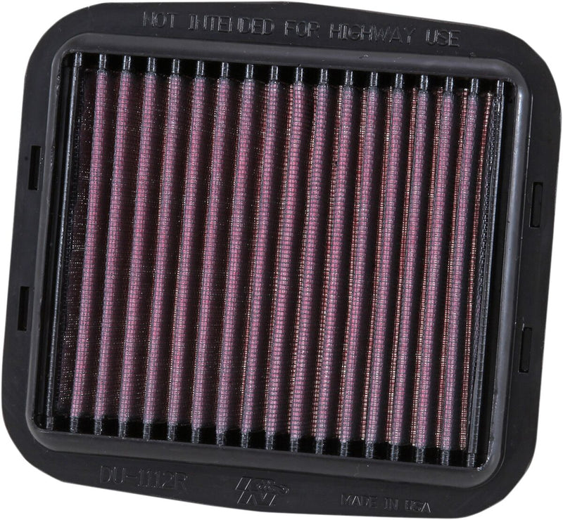 K & N Sportbike Race-Spec High-Flow Air Filter for 2012-2024 DUCATI Air Filter Race Specific Black Red #DU-1112R