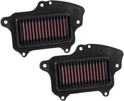 K & N OE Replacement High-Flow Air Filter for 2009-2010, 2013-2019 SUZUKI Black Red Pair