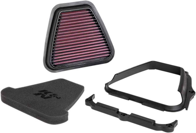 K & N Xstream Series Motocross High-Flow Air Filter for 2015-2023 YAMAHA Black Red #YA-4518XD