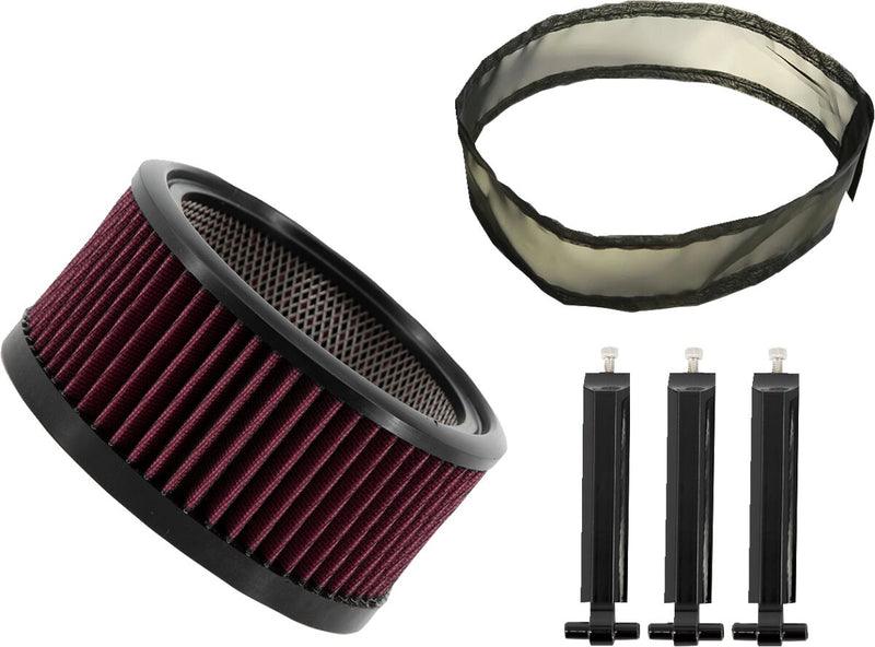 Trask Big Power Filter Kit - 6061 T-6 Aluminum - Black / Gloss for Harley-Davidson Touring, Softail, Sportster & Dyna 1991-2022