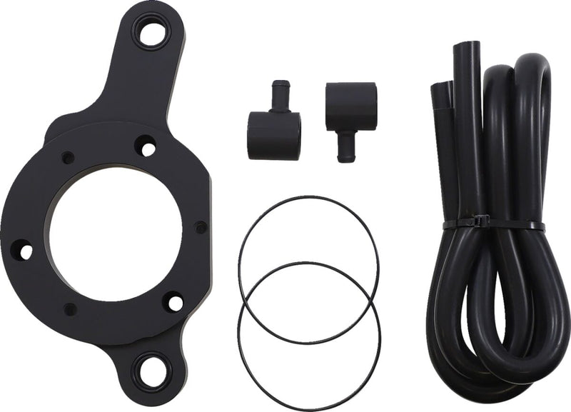 Trask External Breather Kit for Assault Charge Air Cleaner - Breather KIT Assualt M8 - Black for Harley-Davidson Touring, Softail, Dyna & Trike 2017-2023