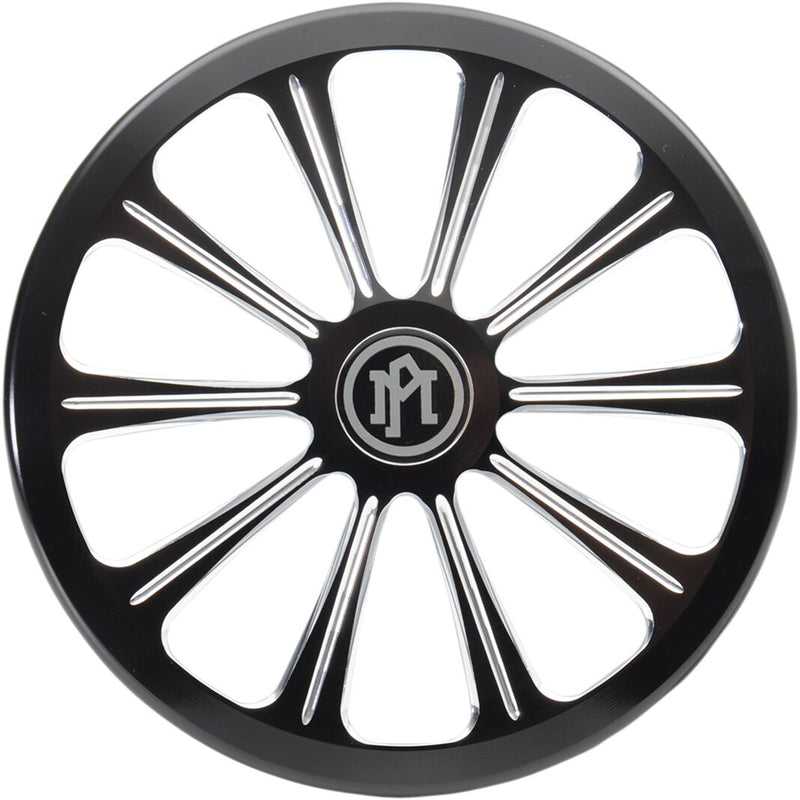 Performance Machine Super Gas Universal Faceplate - Billet Aluminum, Each - Black / Platinum Cut™ / Silver