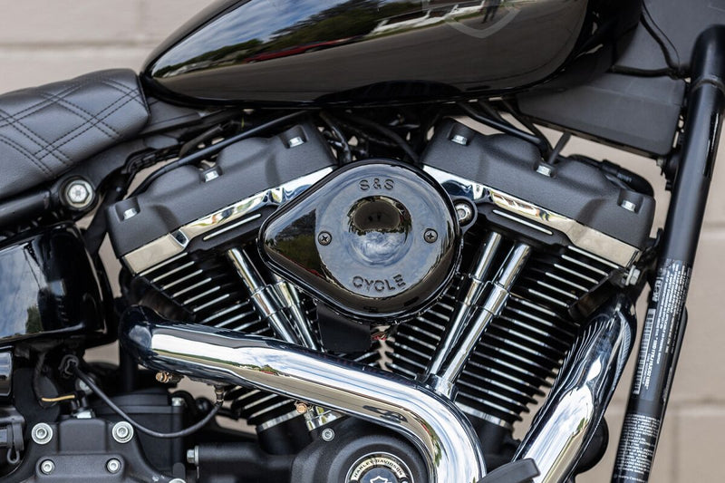 S&S Cycle Gloss Black Mini Teardrop Stealth Air Cleaner Cover for Various Various Harley-Davidson Motorcycles (See Fitment List) #170-0366