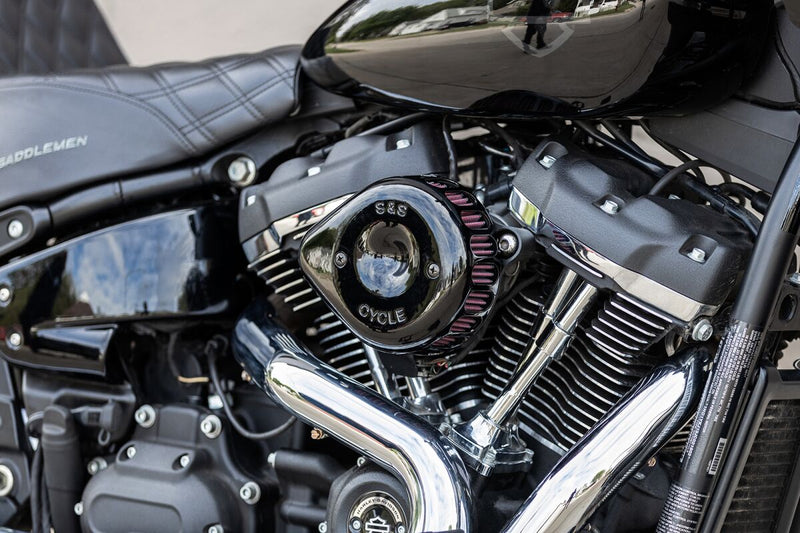 S&S Cycle Gloss Black Mini Teardrop Stealth Air Cleaner Cover for Various Various Harley-Davidson Motorcycles (See Fitment List)