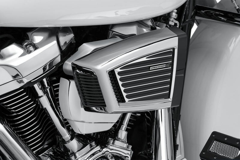 Kuryakyn Classic Faceplate For Hypercharger ES In Chrome/Black For All Hypercharger ES Air Cleaners #KUR9369
