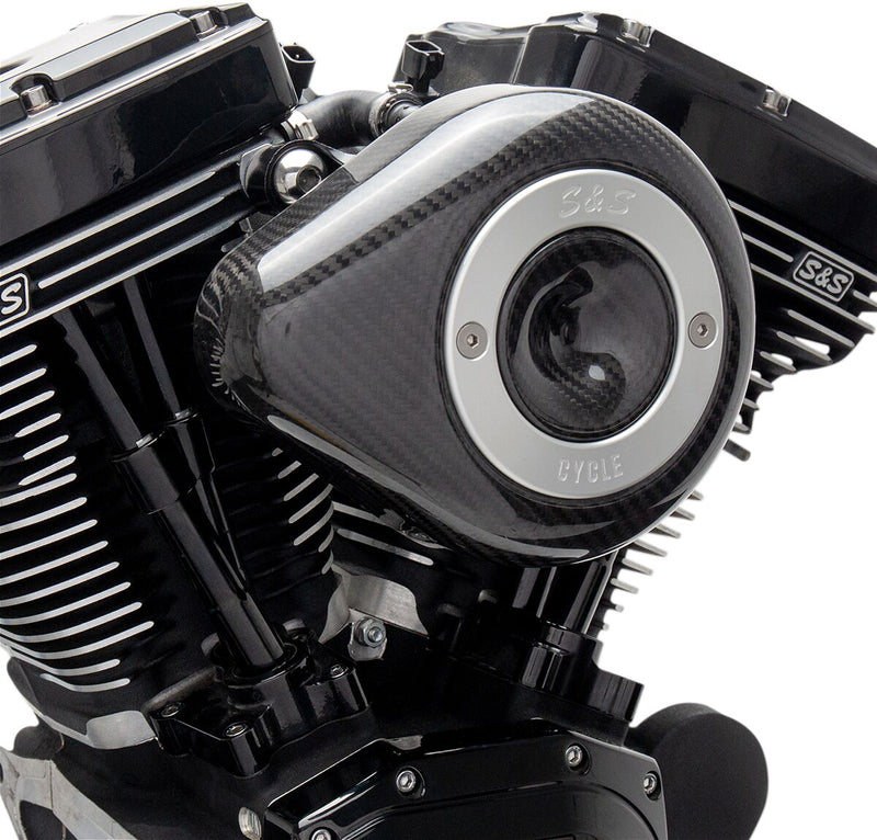 S&S Cycle Stealth Carbon Fibre Teardrop Air Cleaner Cover for Various Various Harley-Davidson Motorcycles (See Fitment List) #170-0501
