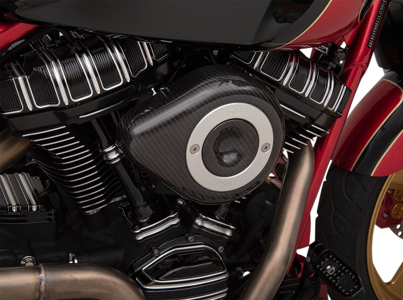 S&S Cycle Stealth Carbon Fibre Teardrop Air Cleaner Cover for Various Various Harley-Davidson Motorcycles (See Fitment List) #170-0501