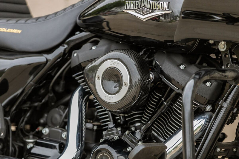 S&S Cycle Stealth Carbon Fibre Teardrop Air Cleaner Cover for Various Various Harley-Davidson Motorcycles (See Fitment List) #170-0501