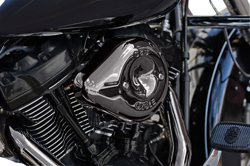 S&S Cycle Stealth Teardrop Air Cleaner Cover for 2017-2023 Harley-Davidson Lava Chrome Each