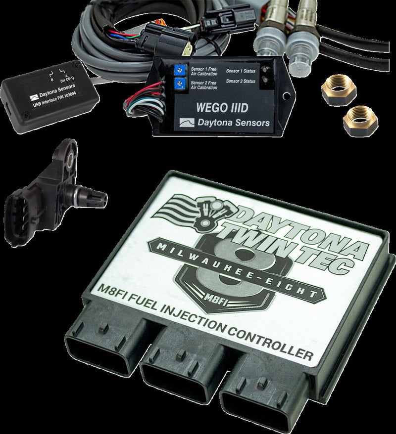 Daytona Twin Tec LLC Fuel Injection Electronic Control Module Kit for 2017-2024 Harley-Davidson 2 BAR Black White