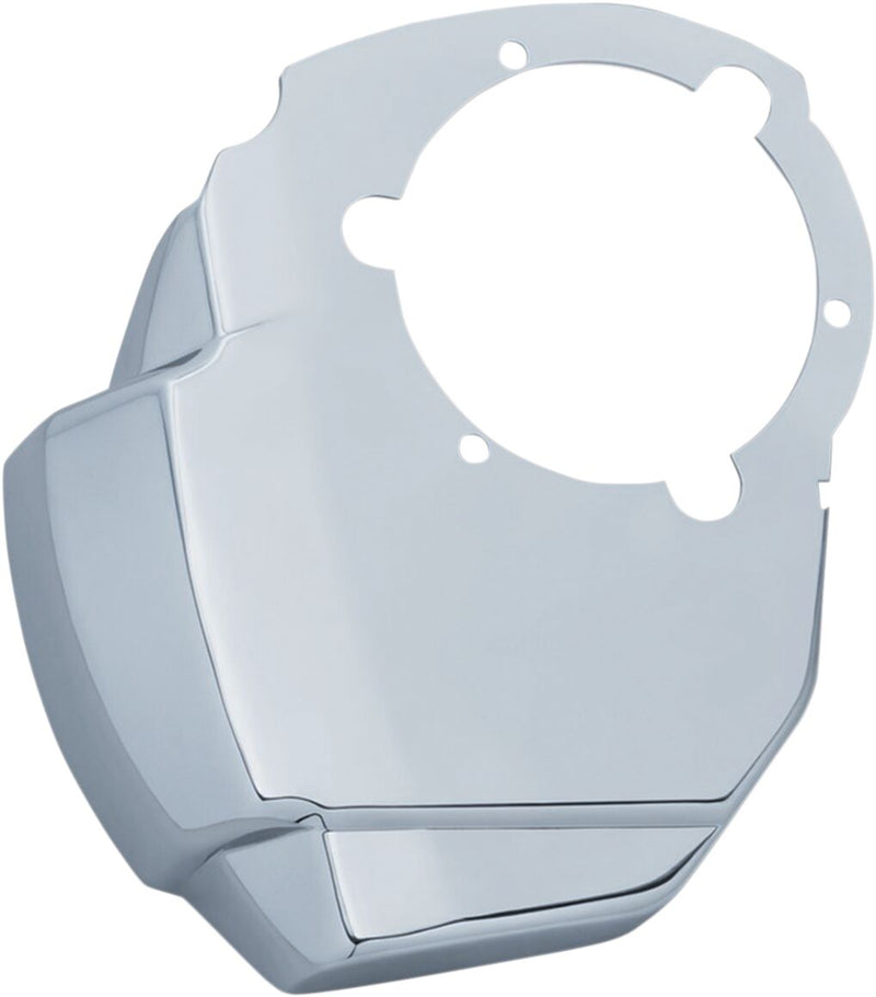 Kuryakyn Precision Throttle Servo Motor Cover In Chrome For Harley-Davidson 2017-2023 Touring, Trike & Softail Motorcycles With Screamin Eagle Heavy Breather Air Cleaners
