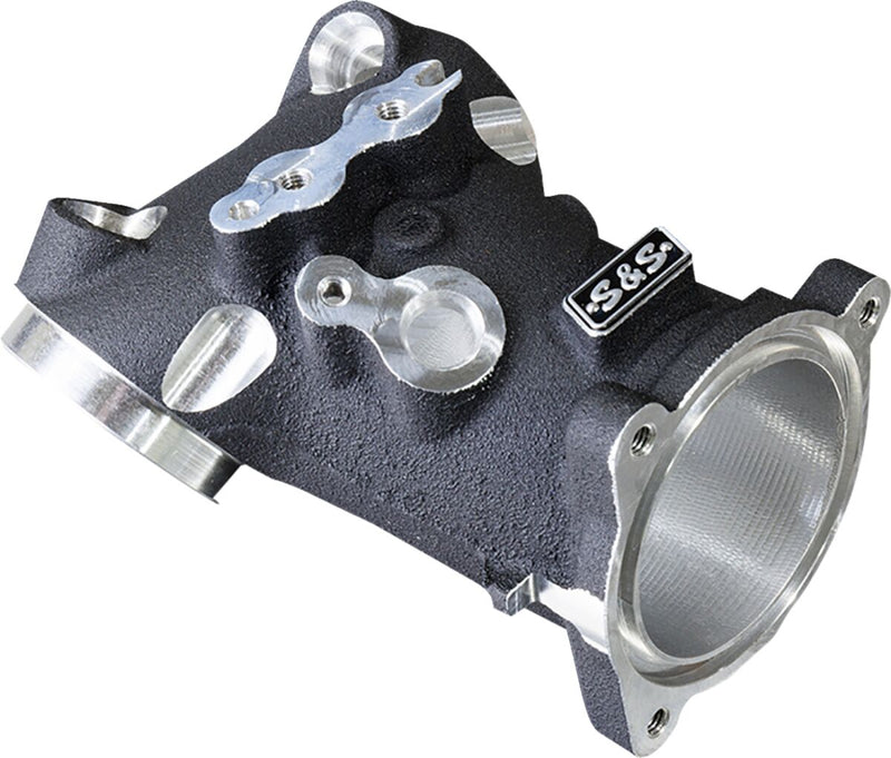 S&S Cycle CNC-Ported 55 mm Intake Manifold for 2017-2025 Harley-Davidson Black Powder Coated Carburetor #160-0276