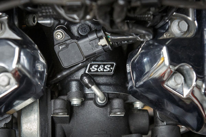 S&S Cycle CNC-Ported 55 mm Intake Manifold for 2017-2025 Harley-Davidson Black Powder Coated Carburetor #160-0276