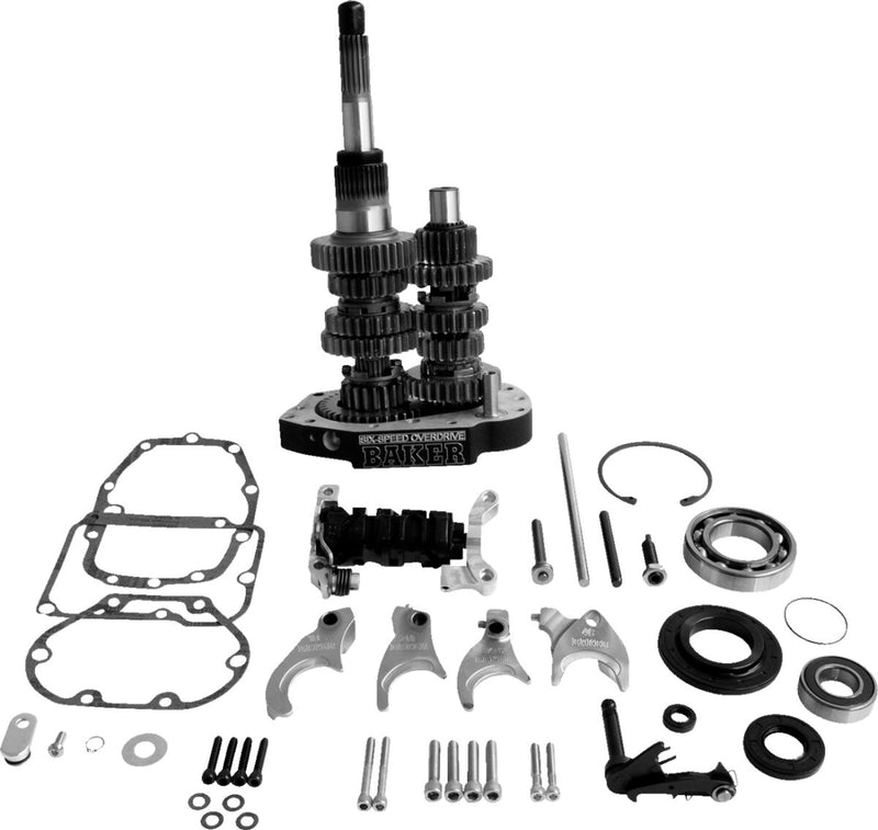 Baker Drivetrain Overdrive 6-speed Gear Set - Transmission, Kit - Black for Harley-Davidson Touring, Softail, Dyna & FXR 1984-1997