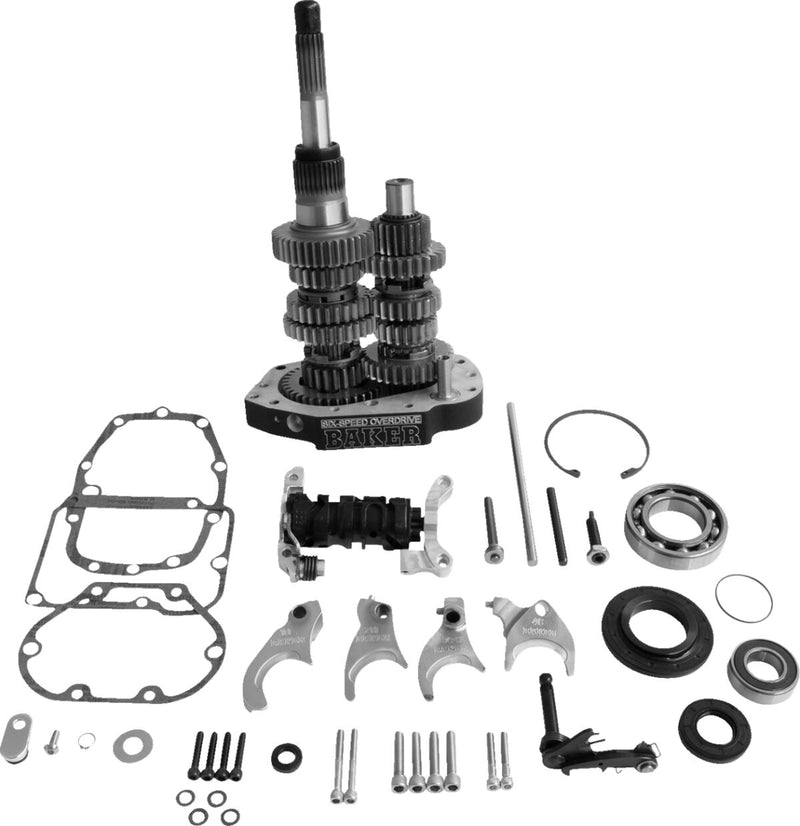Baker Drivetrain Overdrive 6-speed Gear Set - Transmission, Kit - Black for Harley-Davidson Softail & Dyna 2000-2006