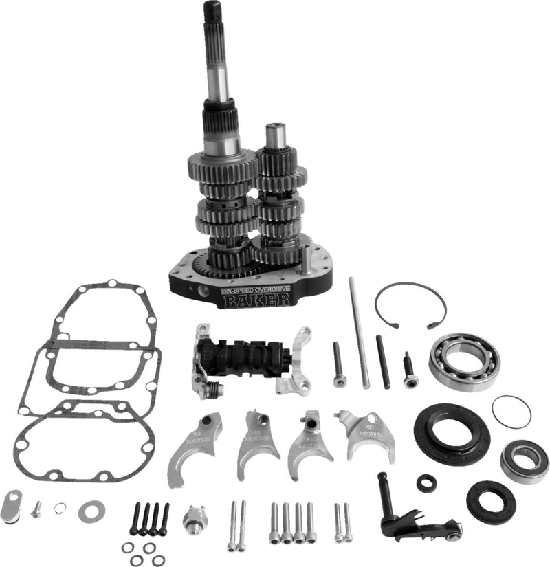 Baker Drivetrain Overdrive 6-speed Gear Set - Kit, Transmission - Black for Harley-Davidson Softail, Dyna & FXR 1998-2000