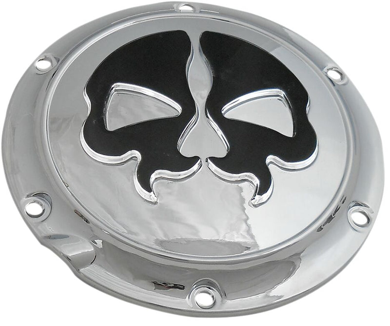 Drag Specialties Split Skull Derby Cover - Aluminum, Each - Chrome for Harley-Davidson Sportster 2004-2022