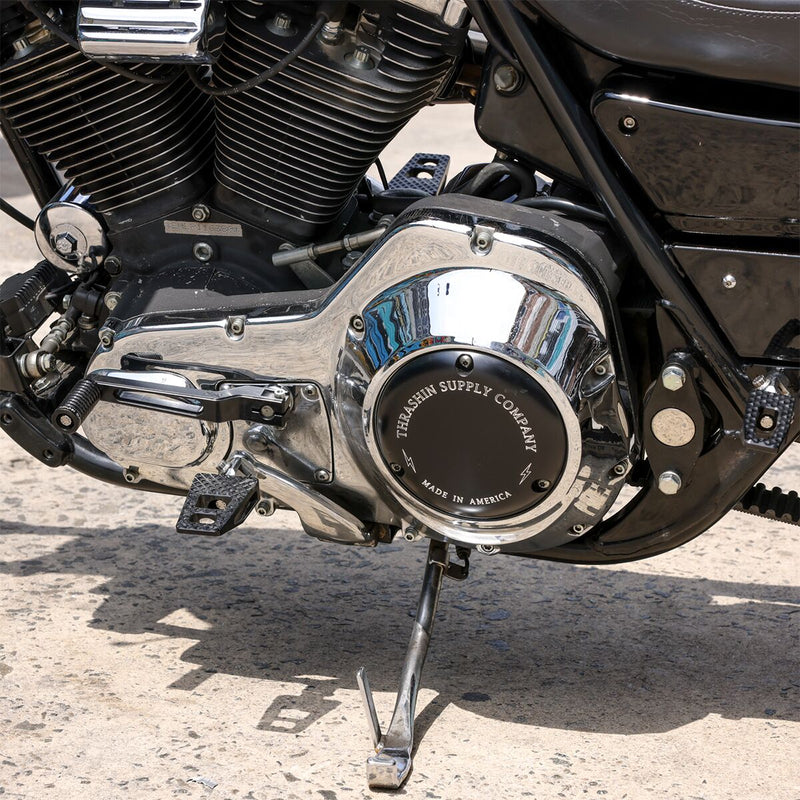 Thrashin Supply Co. 3 Hole Billet Derby Cover In Black For 1984-1999 Evo Twin Cam