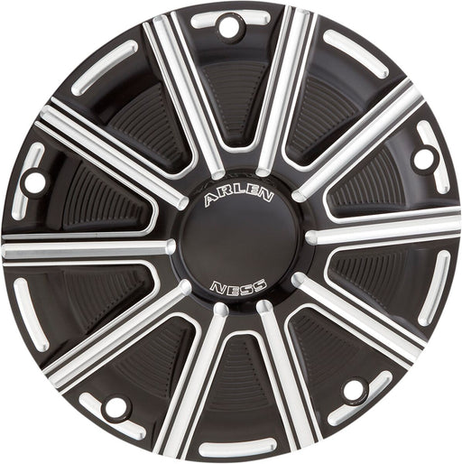 Arlen Ness Black Anodised w/Machined Accents 10-Gauge Derby Cover for Various Various Harley-Davidson Motorcycles (See Fitment List)
