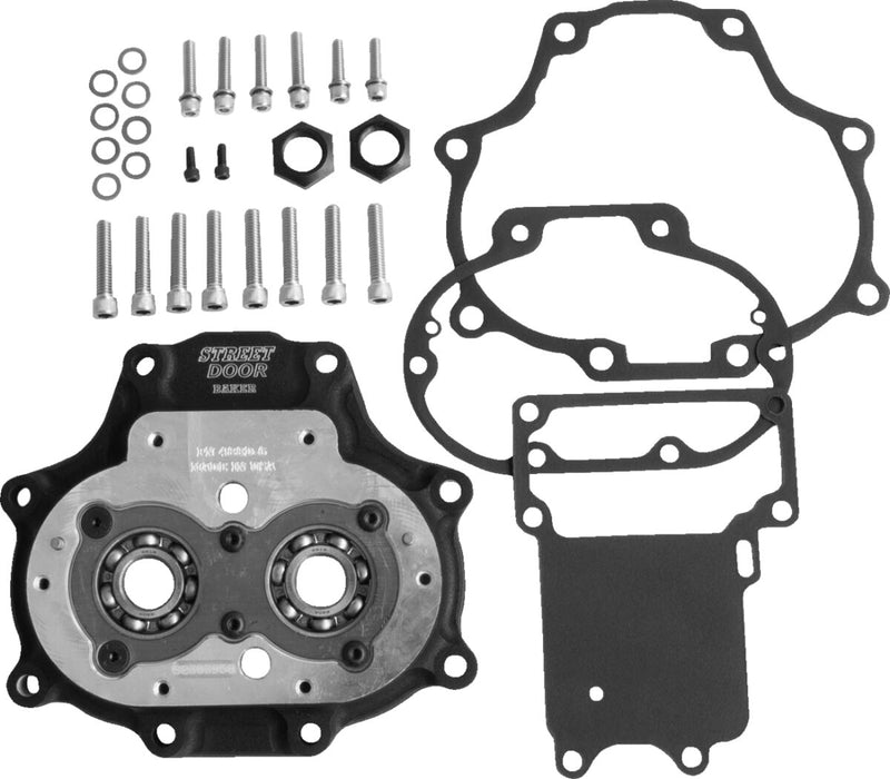 Baker Drivetrain 6-speed Transmission Door Assembly - Kit, 6061-T6 Aluminum - Black / Wrinkle for Harley-Davidson Touring, Softail, Dyna & FXR 2006-2024