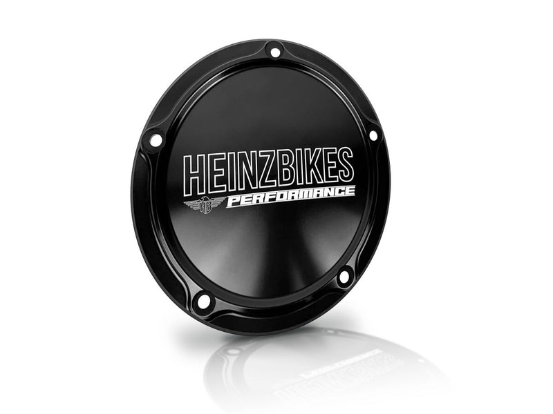 Heinz Bikes Derby Cover - Billet Aluminum, Each - Black for Harley-Davidson Touring, Softail, Dyna & Trike 1999-2017