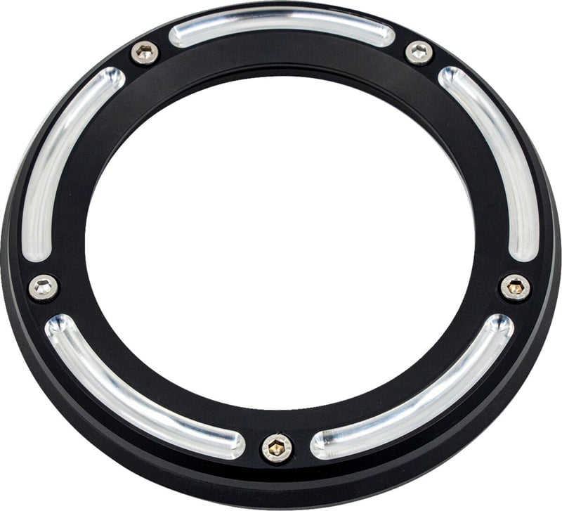 Trask Assault Derby Cover with Window - Each, 6061-T6 Aluminum - Raw / Reverse Cut for Harley-Davidson Touring & Trike 2015-2024