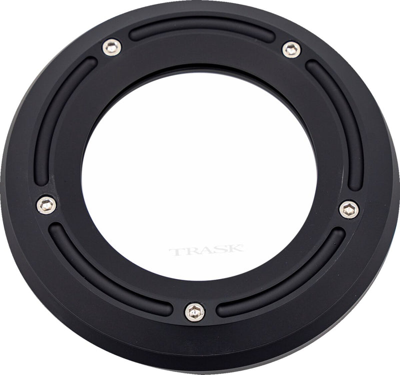 Trask Assault Derby Cover with Window - 6061-T6 Aluminum, Each - Black / Matte for Harley-Davidson Softail, Dyna & FXR 2018-2026