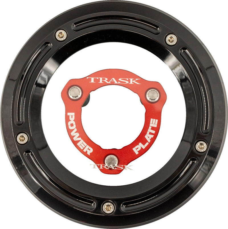 Trask Derby Cover and Power Plate Kit for 2017-2025 Harley-Davidson Black Red #TM-0051-BK-RD
