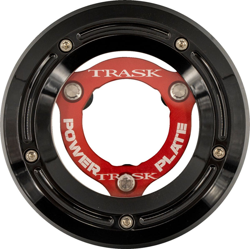 Trask Derby Cover and Power Plate Kit for 2018-2025 Harley-Davidson Black Red #TM-0052-BK-RD