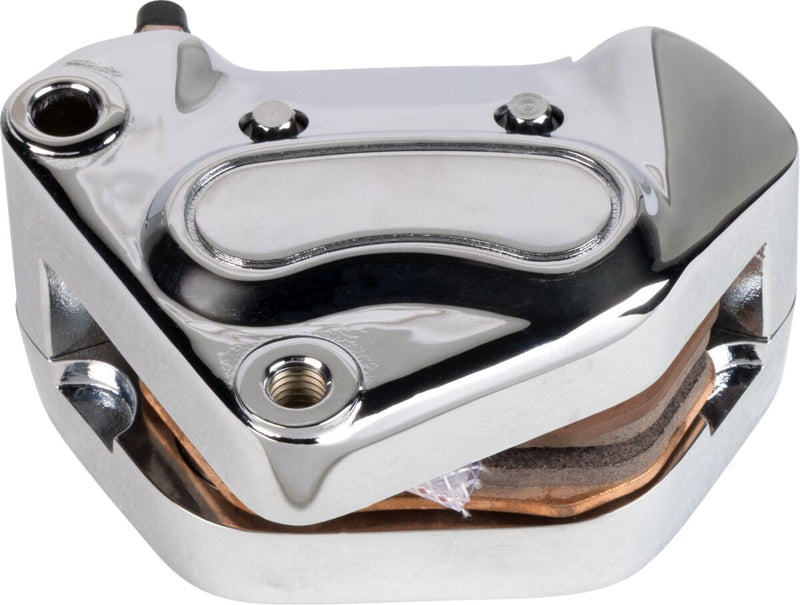 Drag Specialties Chrome 4-Piston Brake Caliper Fits Harley-Davidson Dyna, Softail, Sportster, Touring Models 2000-2007