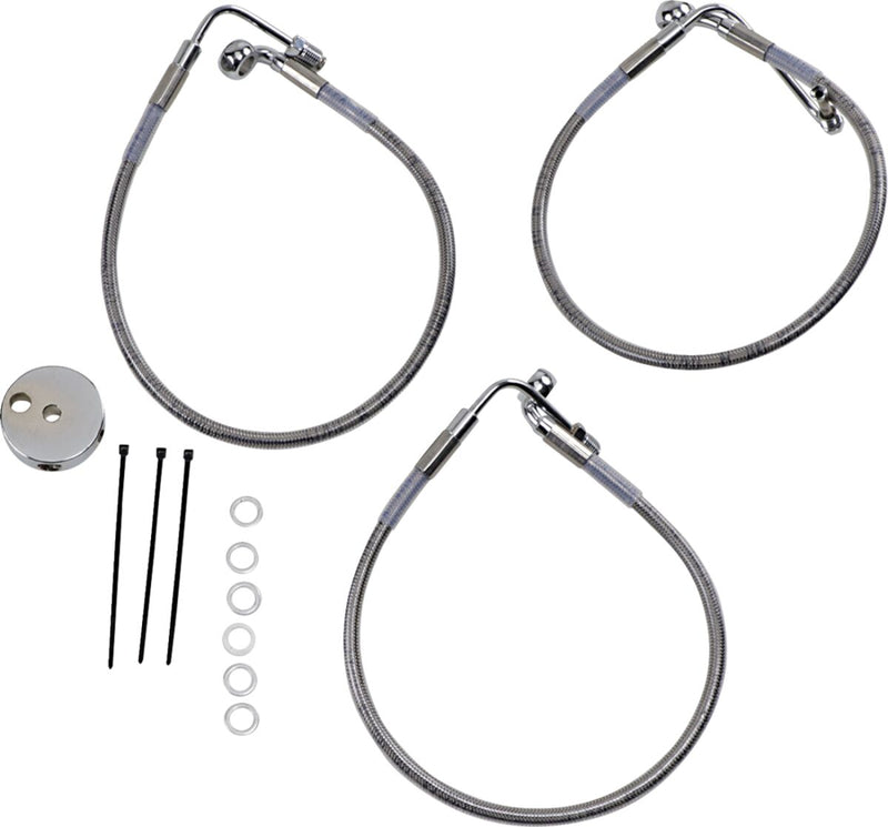Drag Specialties Stainless Steel Brake Line Kit Fits Harley-Davidson Dyna Models 1999-2005