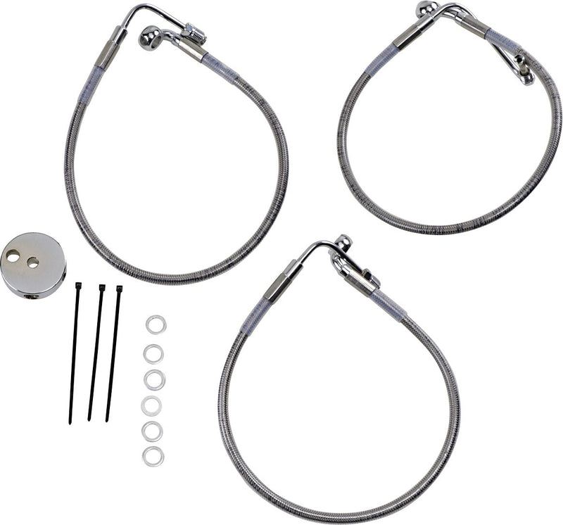 Drag Specialties Stainless Steel Brake Line Kit Fits Harley-Davidson Dyna Models 1999-2005