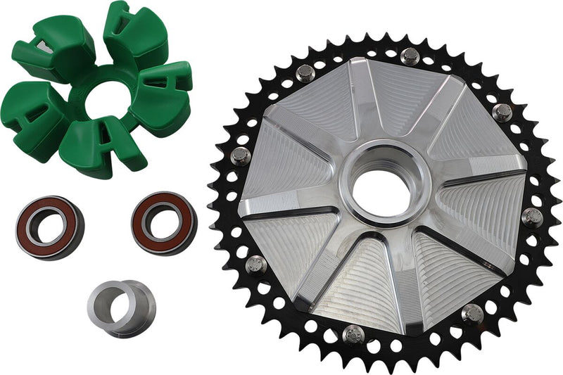 Alloy Art Cush Drive Chain Sprocket - Each - Black / Machined for Harley-Davidson Touring & Trike 2009-2024