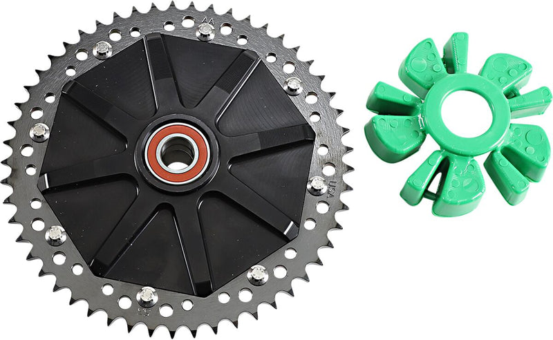 Alloy Art Cush Drive Chain Sprocket - Each - Black / Black Anodized for Harley-Davidson Touring 2009-2024