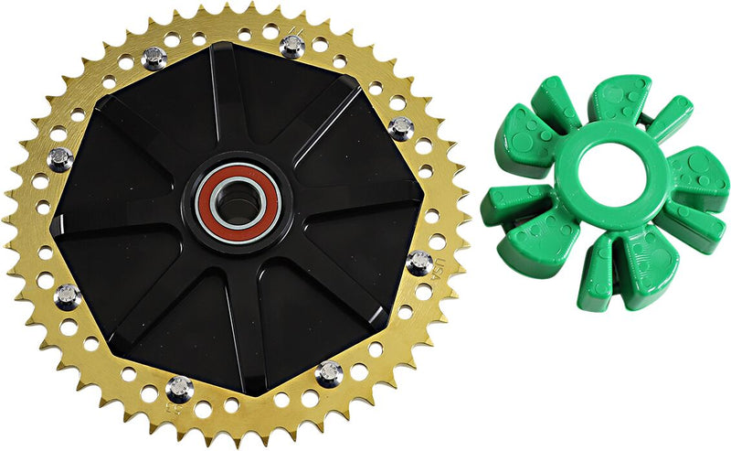 Alloy Art Cush Drive Chain Sprocket - Each - Black Anodized / Gold for Harley-Davidson Touring 2009-2024