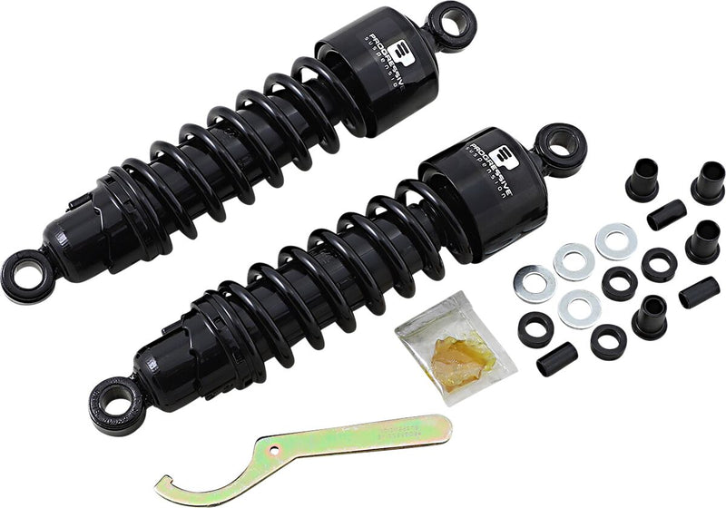 Progressive Suspension 412 Series Shocks - Steel, Pair, Coilover Monotube - Black for Harley-Davidson Touring, Softail & Trike 1996-2026