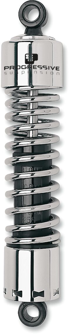 Progressive Suspension 412 Series Shocks - 412 Series without Covers, Steel, Coilover Monotube - Chrome for Harley-Davidson Touring, Softail & Trike 1996-2026