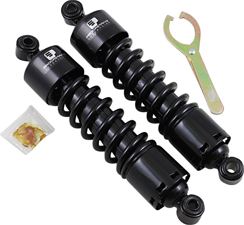 Progressive Suspension Black 412 Series 12.5" American-Tuned Gas Shocks - 210/250 Spring Rate (lbs/in) for 1991-2017 Harley-Davidson Dyna Motorcycles