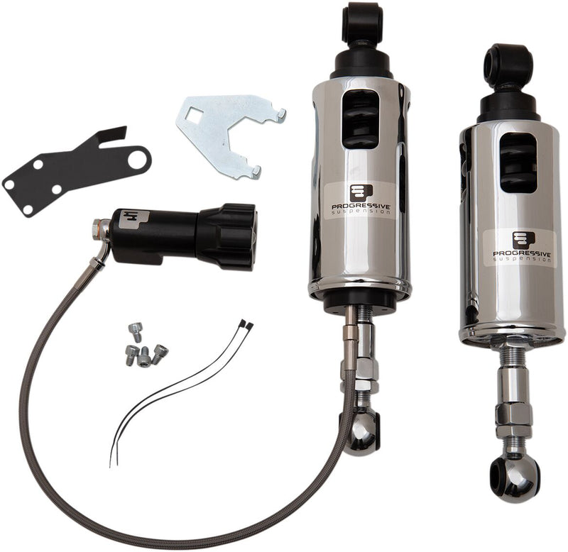 Progressive Suspension 422 Series 11" Heavy Duty Shocks w/ Remote Adjustable Preload - 1117 Spring Rate (lbs) for 1989-1999 Harley-Davidson Softail Motorcycles