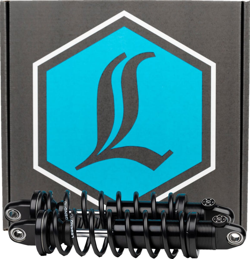 Legend Suspension REVO-A Adjustable V-Rod Coil Suspension Shock Absorber Anodised Black Rear Coilover Twin-Tube Aluminium Pair