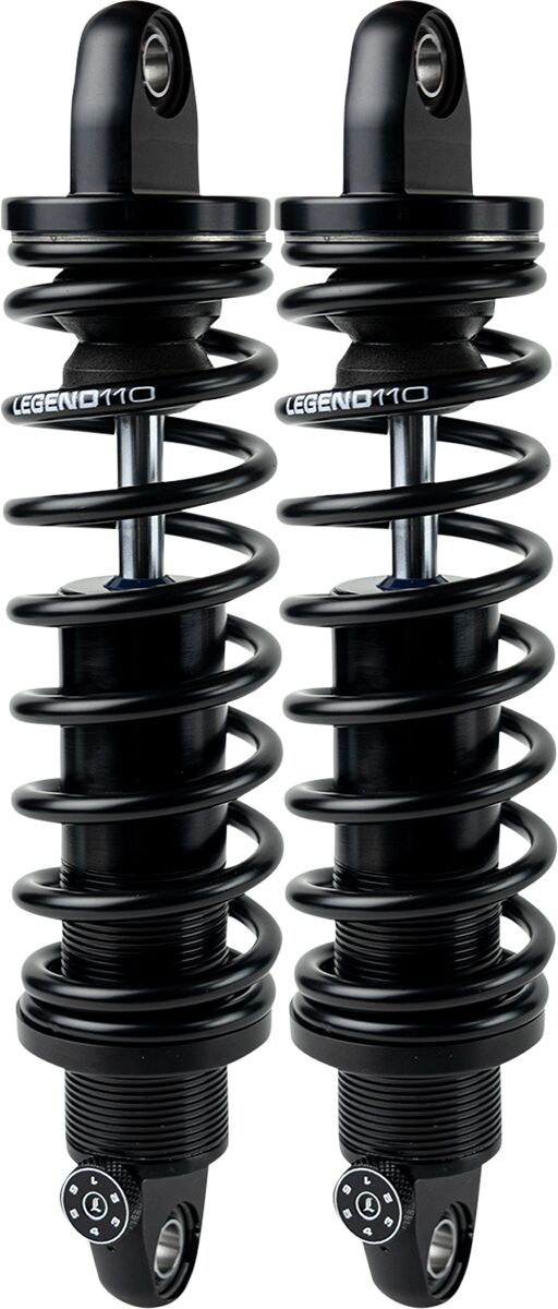 Legend Suspension REVO-A Adjustable V-Rod Coil Suspension Shock Absorber Anodised Black Rear Coilover Twin-Tube Aluminium Pair