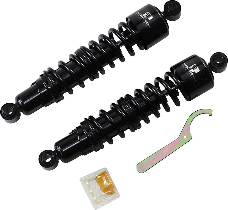 Progressive Suspension 412 Series Shocks - Pair, Coilover Monotube, Steel - Black for Harley-Davidson Dyna 1991-2017