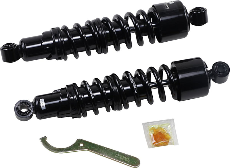 Progressive Suspension 412 Series Shocks - Coilover Monotube, Pair, Steel - Black for Harley-Davidson Dyna 1996-2017