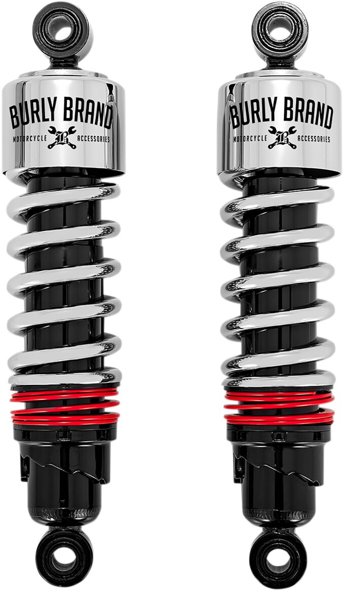 Burly Brand Slammer Plus Shocks - Kit - Chrome for Harley-Davidson Touring, Sportster, V-Rod & FXR 1979-2024
