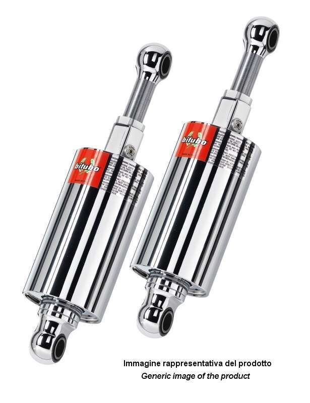 Bitubo S.R.L. Chrome Standard HMG Shocks for 1985-1999 Harley-Davidson Adjustable Suspension Kit Rear Pair