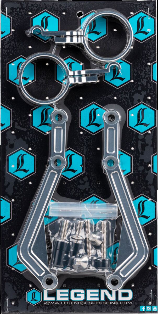Legend Suspension REVO ARC Billet Remote Reservoir External Mounts for 2014-2025 Harley-Davidson Mounting Kit Anodised Clear Billet Aluminium