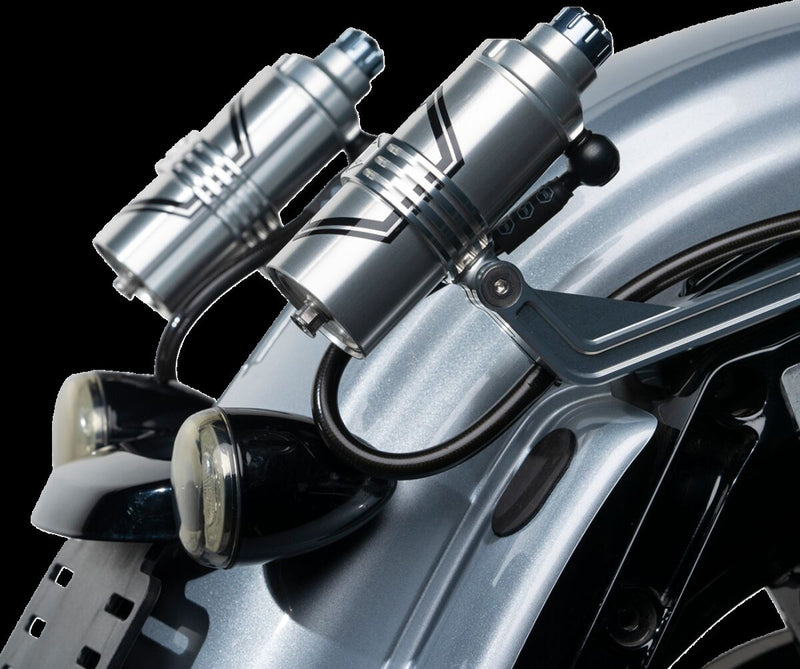 Legend Suspension REVO ARC Billet Remote Reservoir External Mounts for 2014-2025 Harley-Davidson Mounting Kit Anodised Clear Billet Aluminium