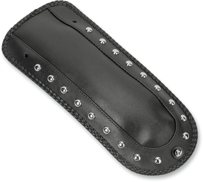 Mustang Seats Studded Fender Bib for Solo Seat for 2000-2003,2005-2017 Harley-Davidson Softail Black| Chrome #78113
