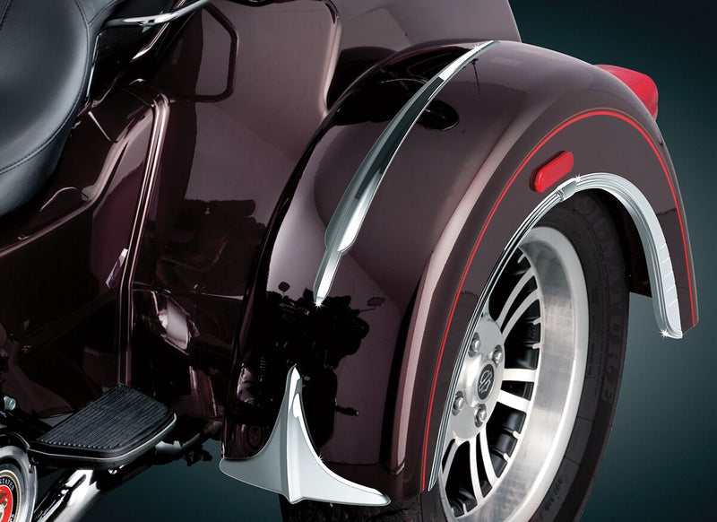 Kuryakyn Leading Edge Rear Fender Accents In Chrome For Harley-Davidson 2009-2023 Trike Models #KUR7217