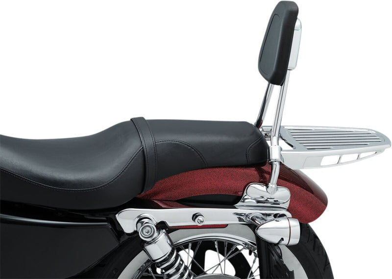 Kuryakyn All In One Sissy Bar Kit In Chrome 17 Inch Tall For Harley-Davidson 2004-2021 Sportster Models (Except & #KUR6582